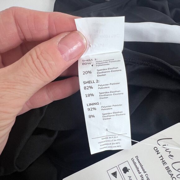 Cupshe NWT One Piece Swimsuit Size Medium Shelf Bra Striped Neutral Basic - Picture 8 of 10